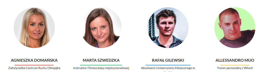 AGNIESZKA DOMAŃSKA, MARTA SZWEDZKA, RAFAŁ GILEWSKI, ALLESSANDRO MUO Trener personalny Łódź